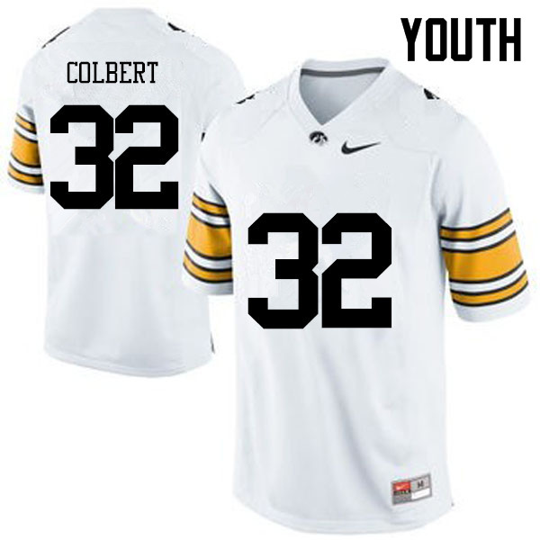 Youth Iowa Hawkeyes #32 Djimon Colbert College Football Jerseys-White